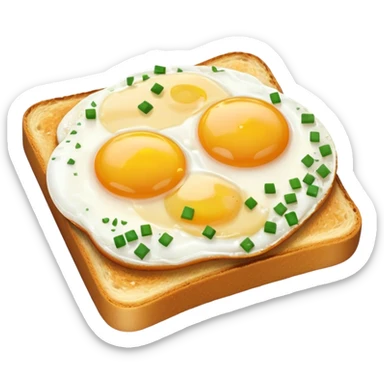 Toast with fried egg and chives sticker