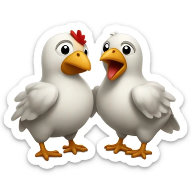 pollito y osito enamorados sticker