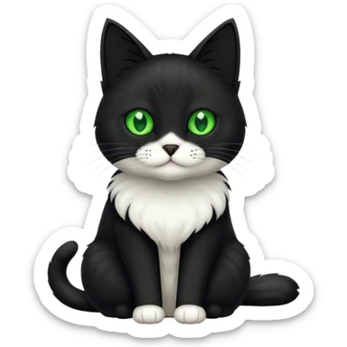 GATO NEGRO CON BLANCO sticker