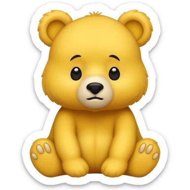 Yellow bear with black eyes sitting sticker