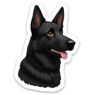 Black German shepherd dog sticker