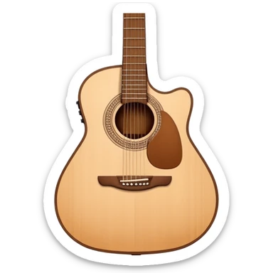 acoustic guitar with strings, musical instrument sticker