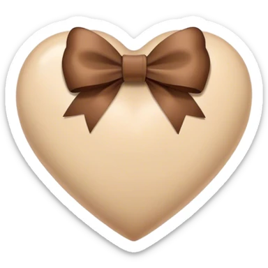 Beige heart with brown bow sticker