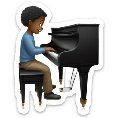 child practicing the piano sticker