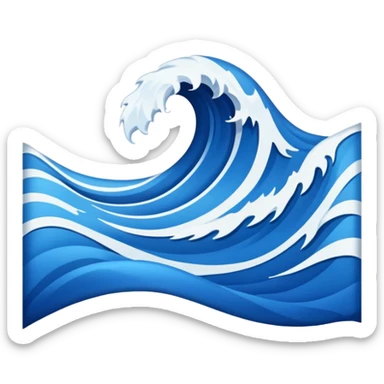 Wave Banner — blue cloth + white crest sticker