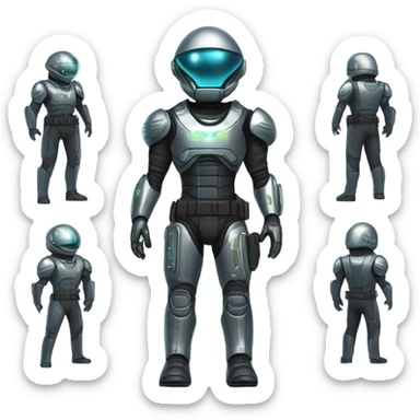 Martian Alien Police Special Force suit sticker