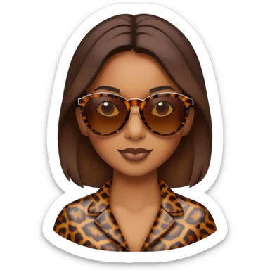 Brown sun glasses women’s tortoise shell sticker