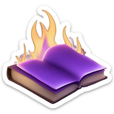 magical purple fire book sticker