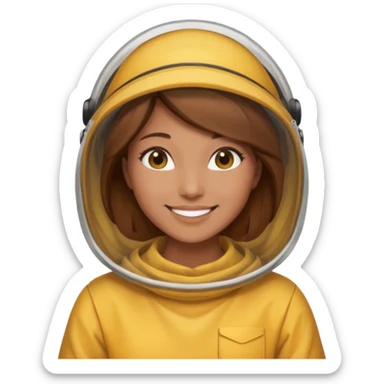 female bee keepers with brown hair sticker