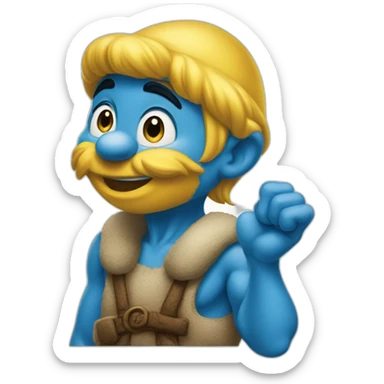 A kiss from Smurfs to Smurfs sticker