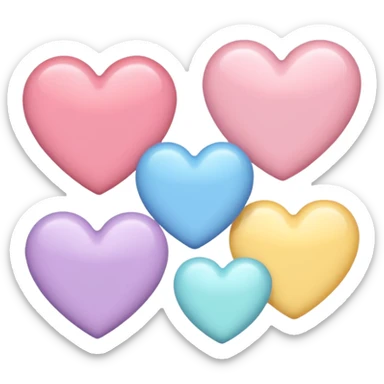 Pastel hearts sticker