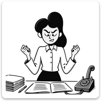 angry business secretary sticker