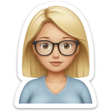 blonde pregnant woman glasses sticker