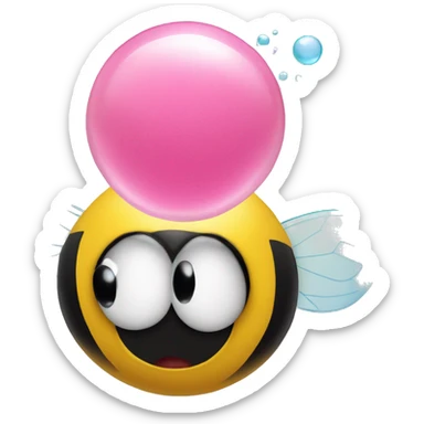 bumblebee blowing bubble gum sticker