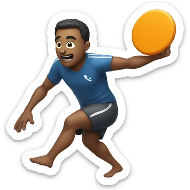 man play with a ultimate frisbee sticker
