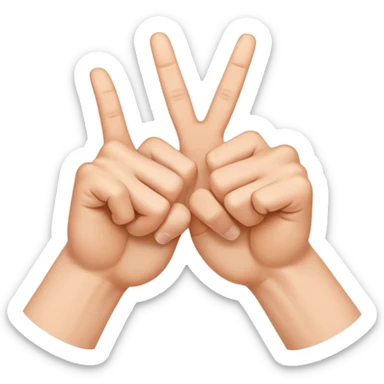 hands forming a framing gesture with thumbs and index fingers, visual composition sticker