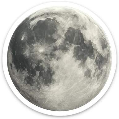 digital illustration of a moon, no background sticker