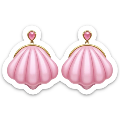 vintage rococo pale pink inflatable puffy shell earrings sticker