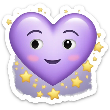 Light Purple Heart with stars  sticker
