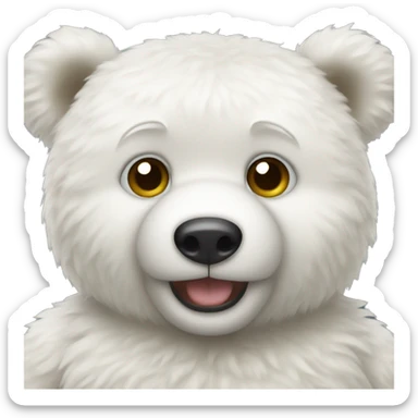 White teddy bear sticker