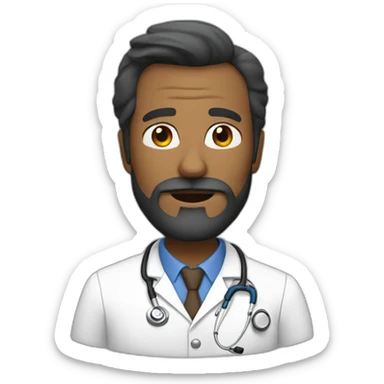 the doctor with the brown beard sticker