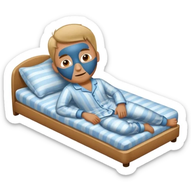 Um homem deitado,com o corpo inteiro ,deitado reto,mas com ele deitado na cama sticker