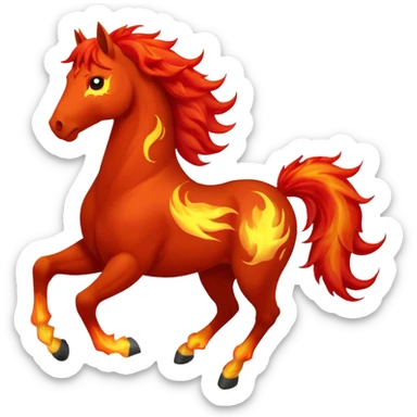 pyrois flaming horse sticker