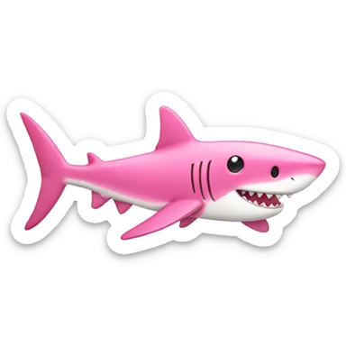 Pink shark with a pink bow sticker