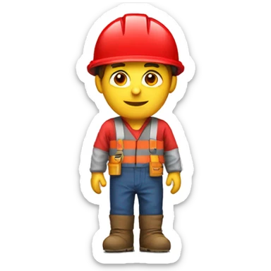 builder with red helmet without face sticker