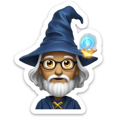 wizard coding genius with powerful magic sticker