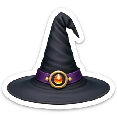 Black witch hat sticker
