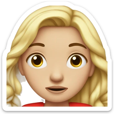 the beautiful girl in red dress crying sticker