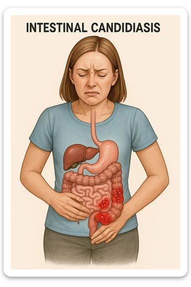 donna con candida intestinale sticker