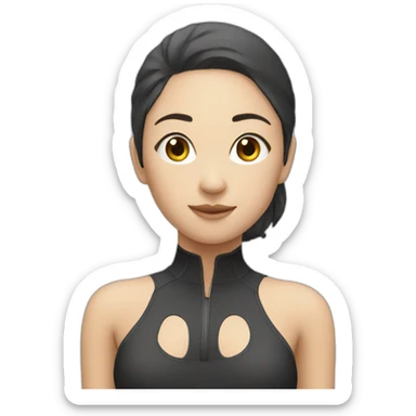 Asian free dive girl sticker