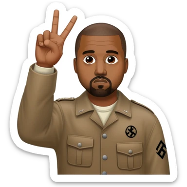 kanye west doing the nazi salute all fingers out sticker