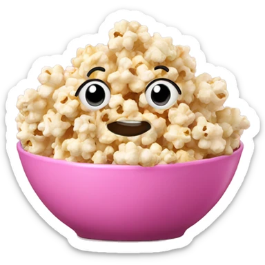 Popcorn in pink bowl sticker