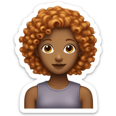 Girl with ginger curly hair sticker
