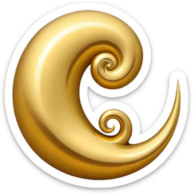 Golden upward spiral sticker