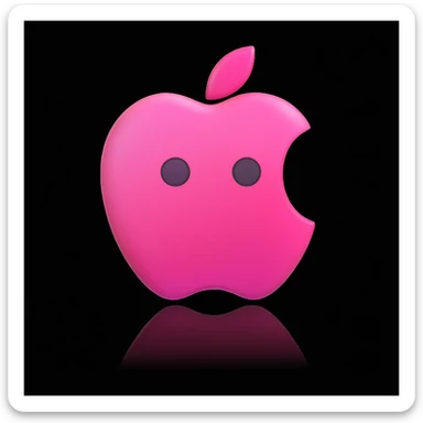 Change the iPhone 15 to pink color with a visible Apple logo in 3D emoji style. Keep the white background. sticker