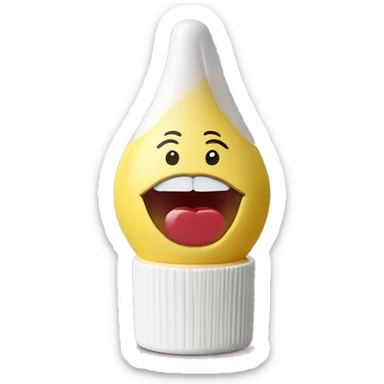 Squeeze lip balm with white screw off cap sticker