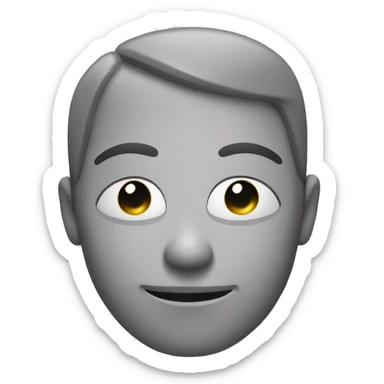 calme smile with closed eyes showing step sign with a hand sticker