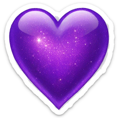 Purple sparkly heart sticker