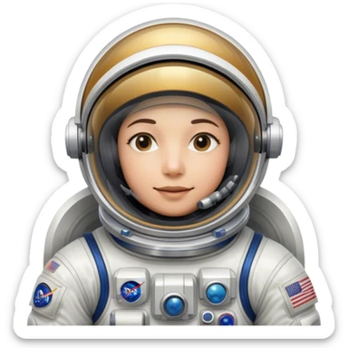 Cinematic Realistic Astronaut visor down hiding face– A highly detailed depiction of an astronaut in a state-of-the-art space suit, floating weightlessly in the vast expanse of space. The reflective visor hides the face so we do not see the astronauts face, while intricate suit details and soft lighting create an immersive sense of realism. sticker