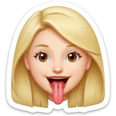 girl naked tongue sticker