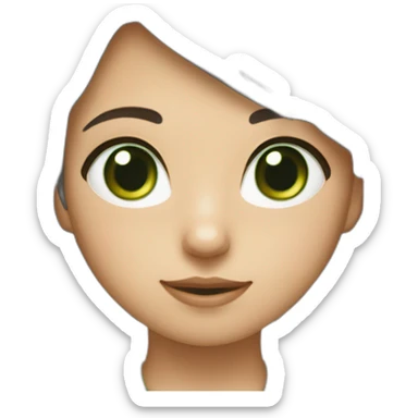 Fille fait un câlin à un chat gris aux yeux vert sticker