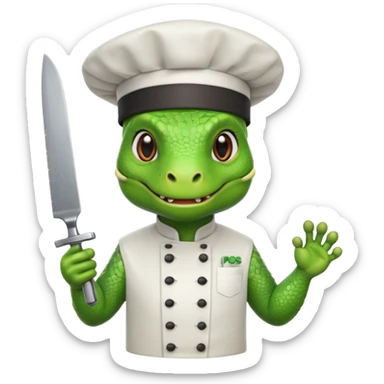 iguana chef with counter sticker