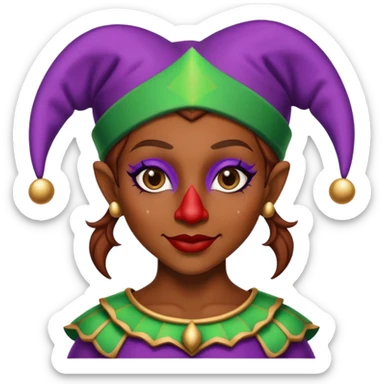 Female Jester with brown skin sticker