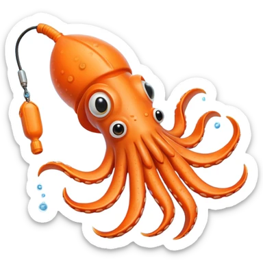 small squid fake bait fishing sticker