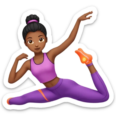 Black girl stretching down sticker