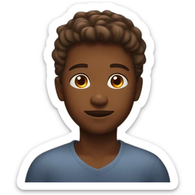 un garçon face à un magnifique coucher de soleil sticker